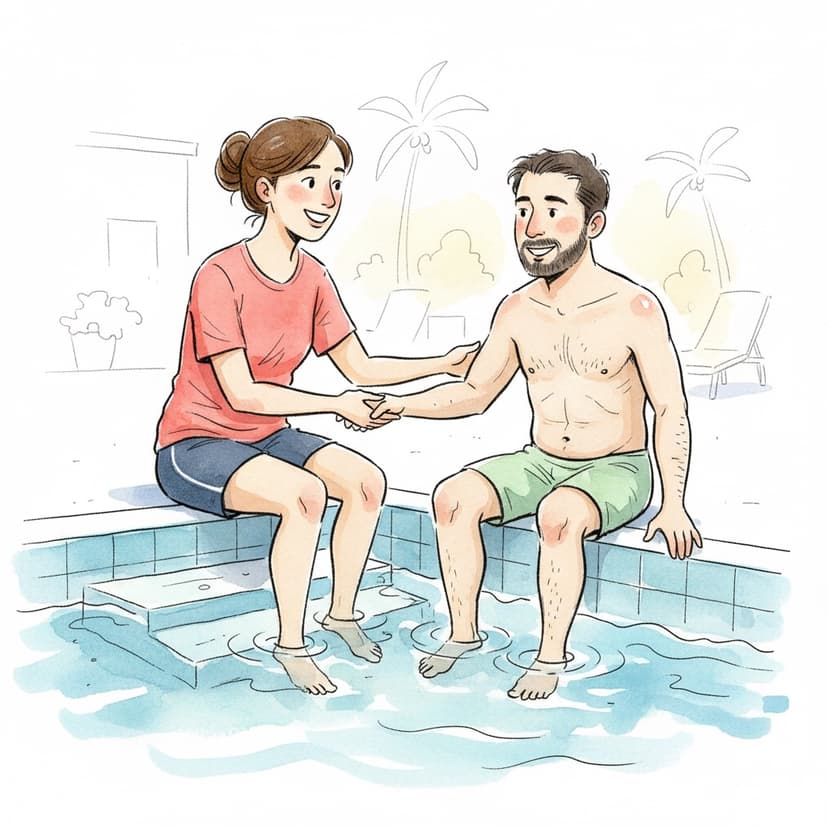 Illustration pour dépasser l'appréhension de l'eau